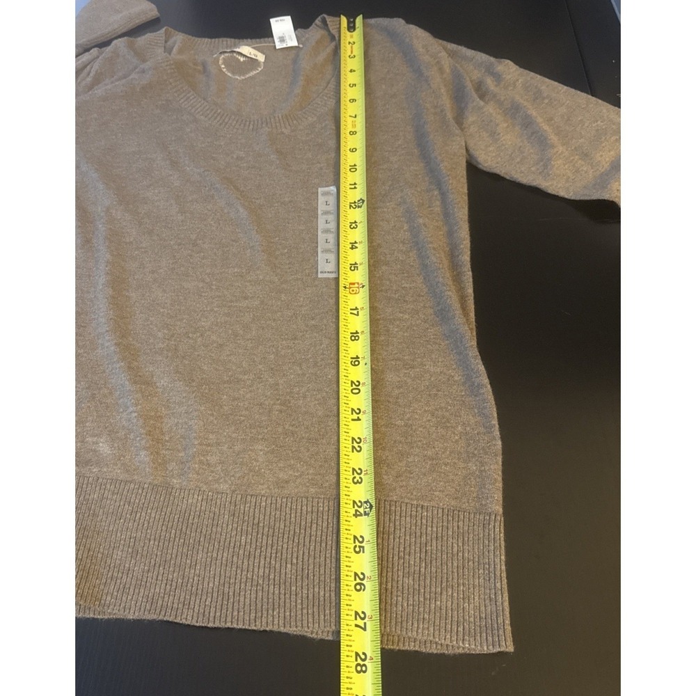 Old Navy Womens Sweater Large Brown Pullover Scoop Neck Heart Lightweight Casual - Picture 10 of 10